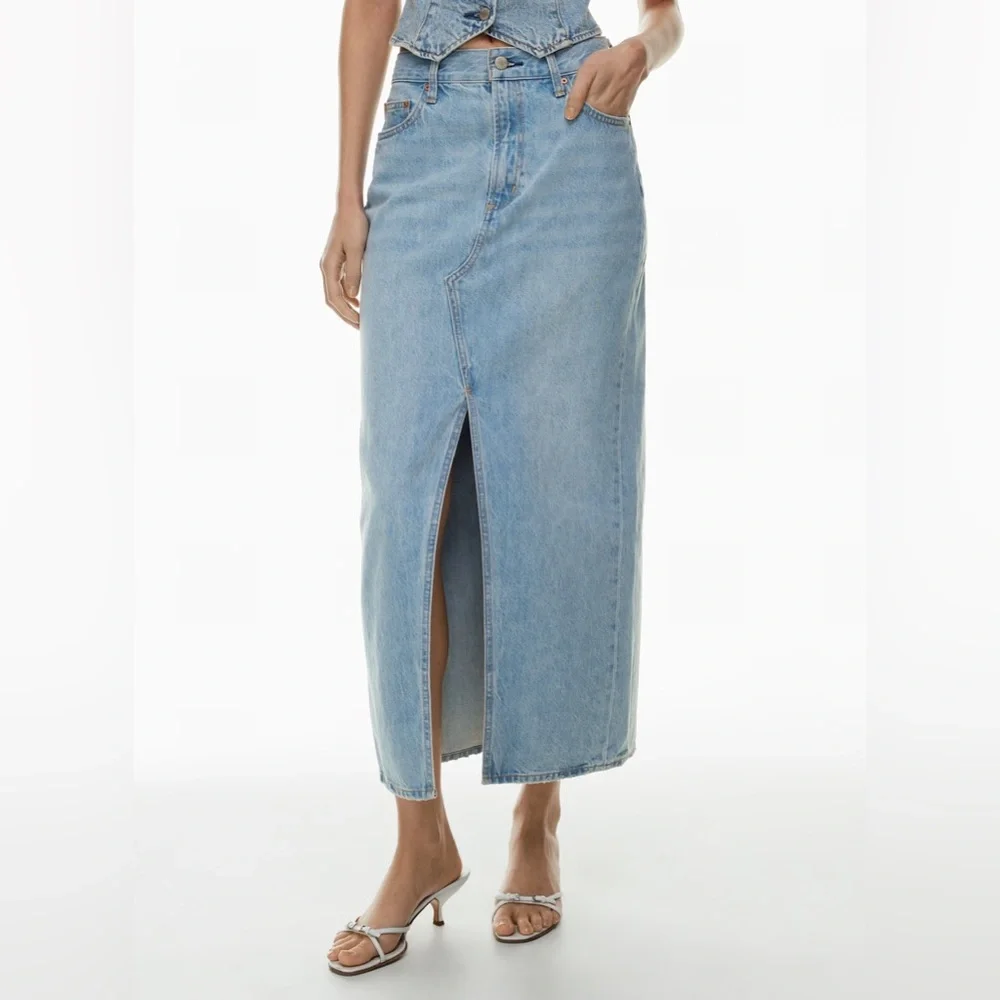 Denim Forum The 90s Vintage Jean Skirt - Picture 1 of 8